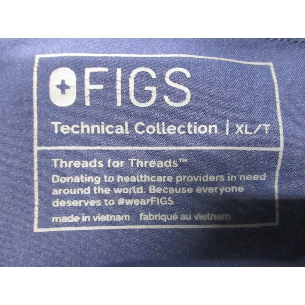 FIGS Technical Collection Pants Mens XLT Navy Scrub Cargo‎ Drawstring Pockets